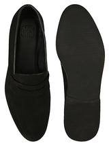 Black Suede Penny Loafers