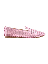 Metallic Pink Handwoven Loafers
