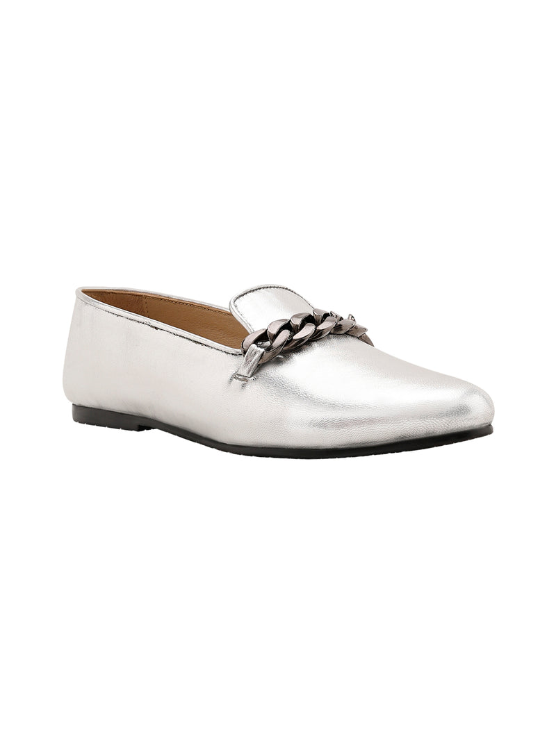 Silver Loafers with Chains