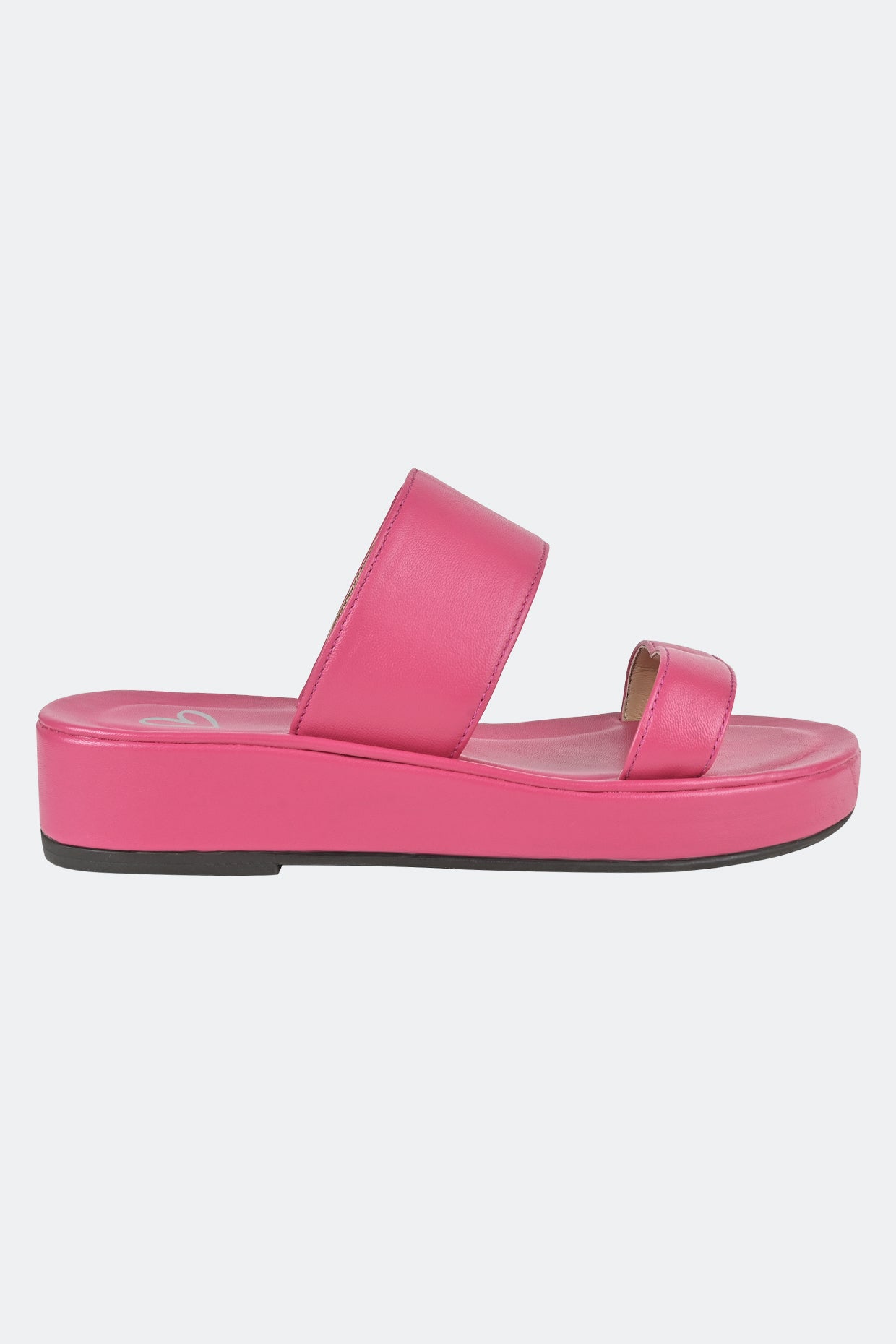 Fuschia Pink Two Strap Flatform