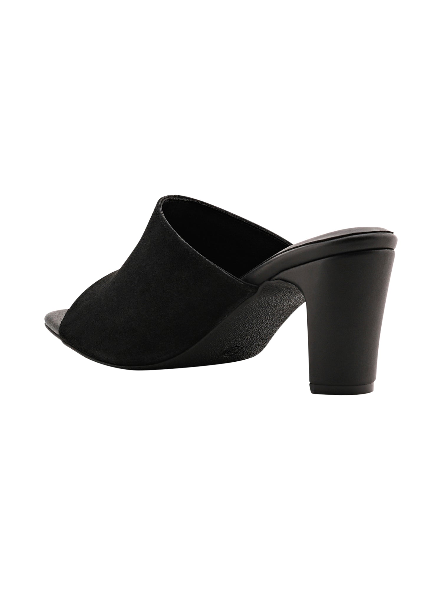 Black Suede Mule Heels For Women