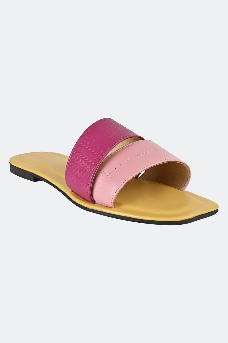 Pink Crossover Straps Flats