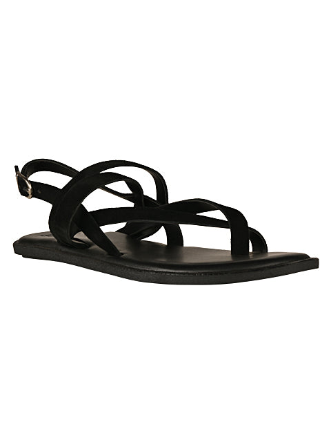 Milan Suede Black Sandals
