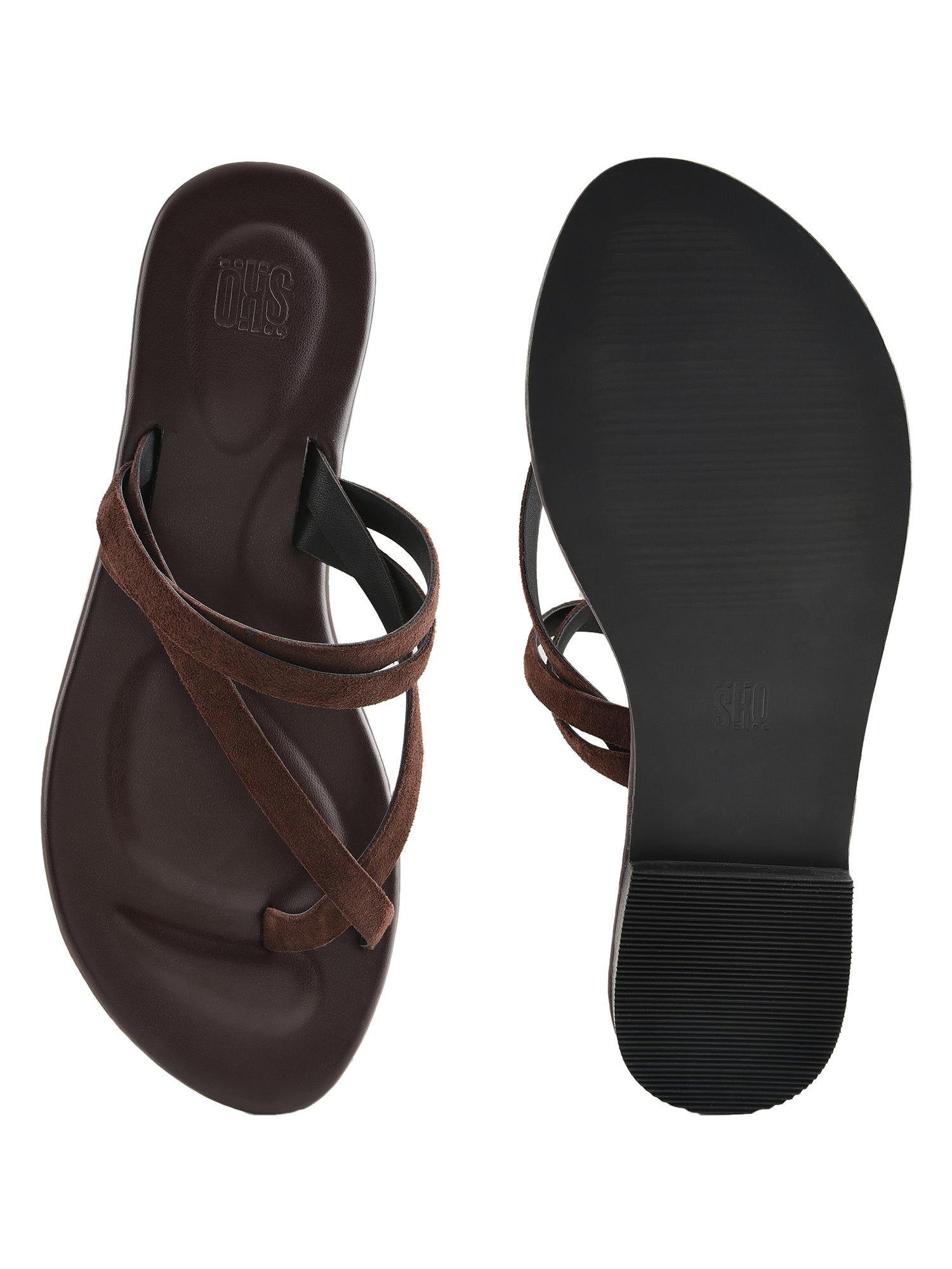 Sienna Brown Flat Sandals For Women