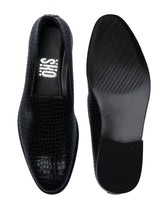 Black Embossed Loafers