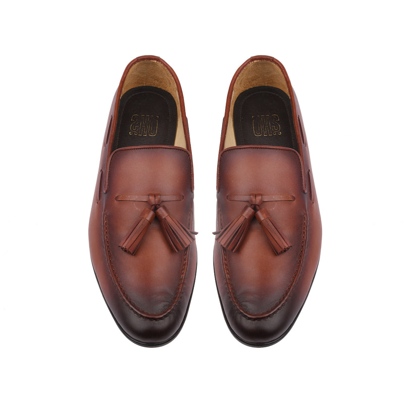 Bari 4 Two Toned Tan Leather Loafers
