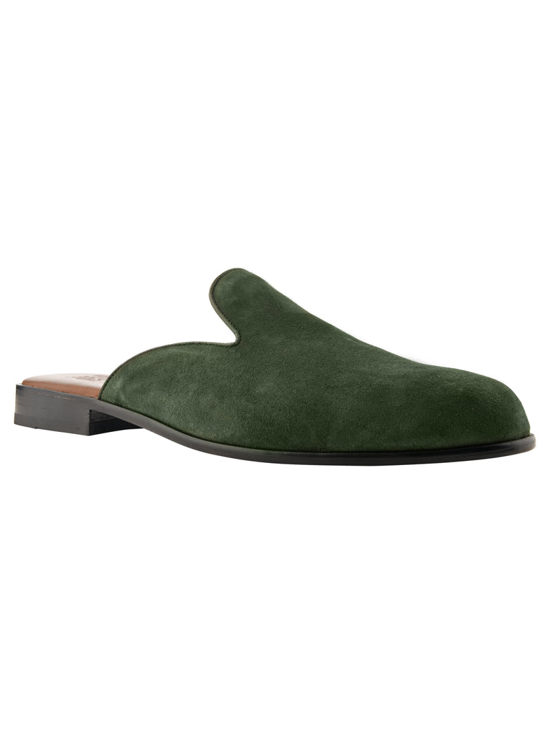 Green Suede Mules