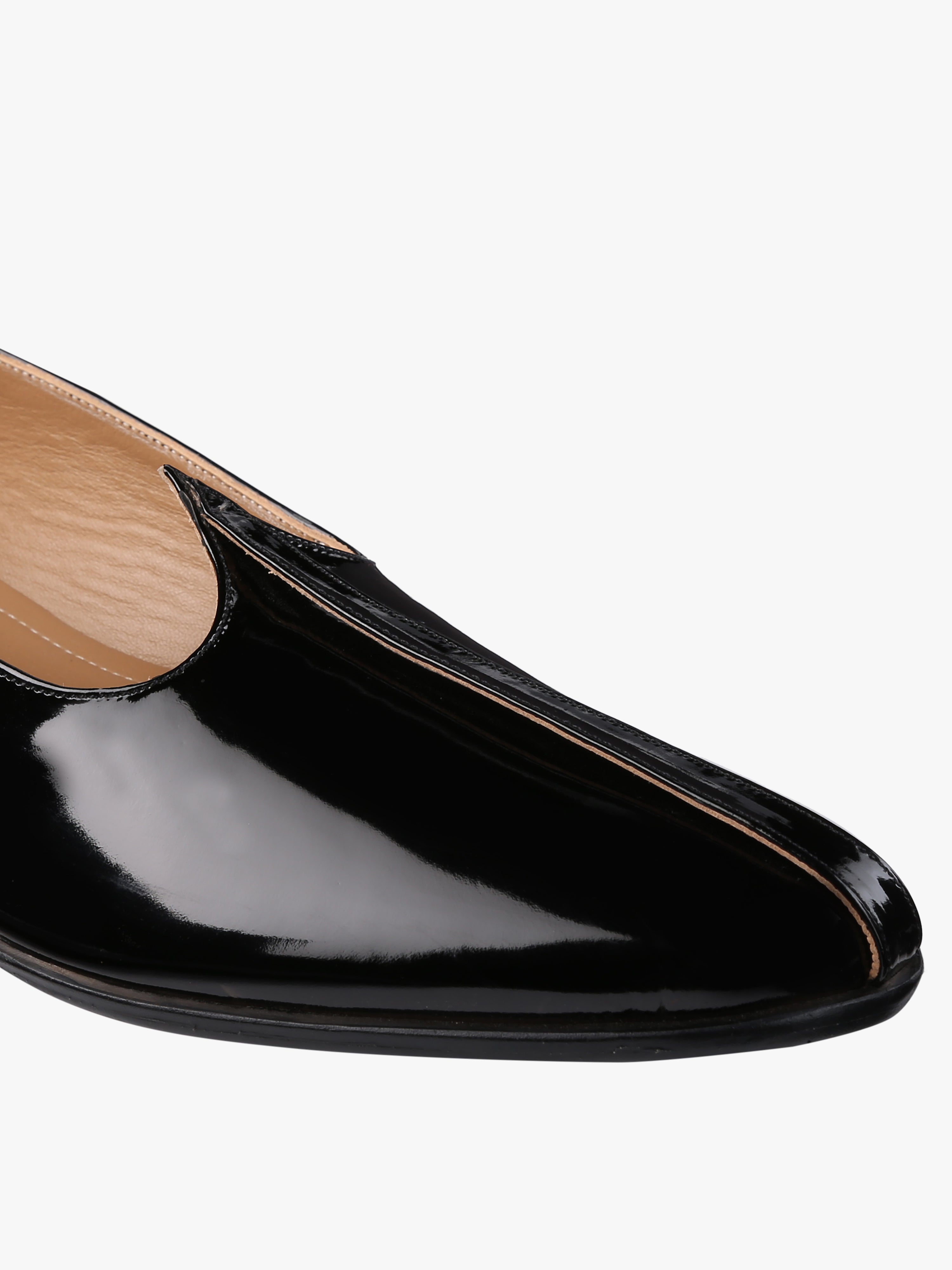 Black Patent Leather Mojris For Men