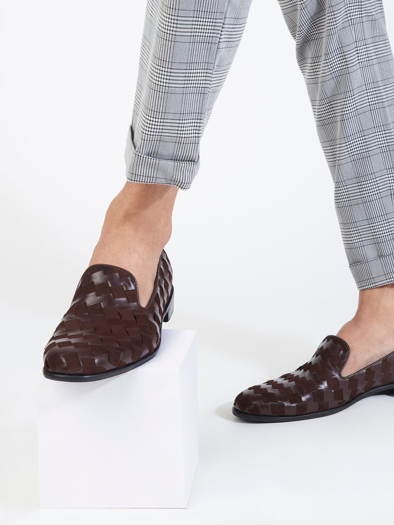 Brown Two Texture Loafers
